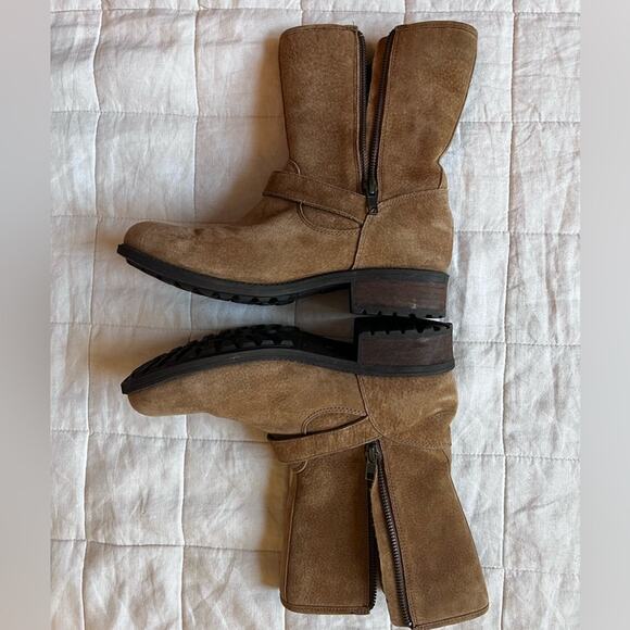 UGG Chaney Camel Suede Buckle Strap Zip Up Boots Cottagecore Prairie - US 8 - Picture 6 of 12